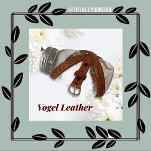 Vogel Hand Carved Leather Tan Belt